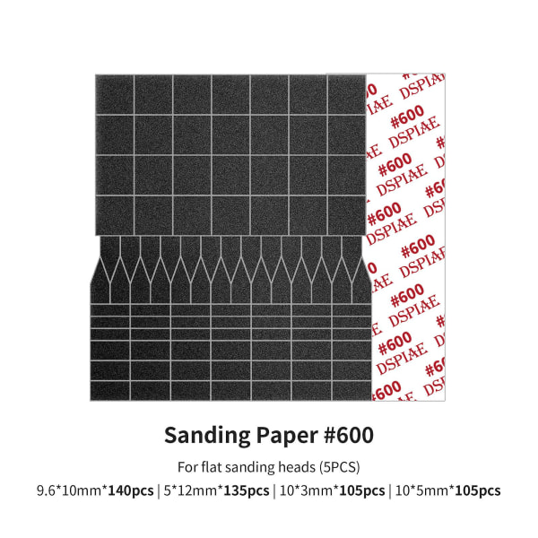 DSPIAE ES-A elektrisk frem- og tilbagegående slibepen DIY Model Legetøjspolering 14Pcs-MSP-ESS Sandpaper Kit