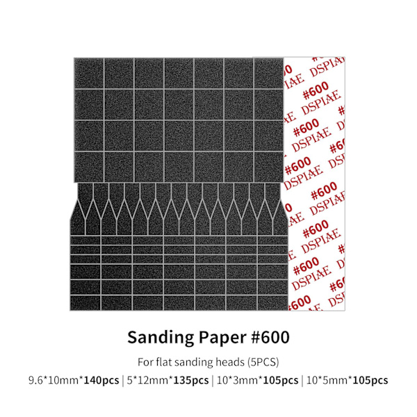 DSPIAE ES-A Sähköinen edestakaisin pyörivä hiomakynä Tee itse -mallin lelukiillotus 14Pcs-MSP-ESS Sandpaper Kit