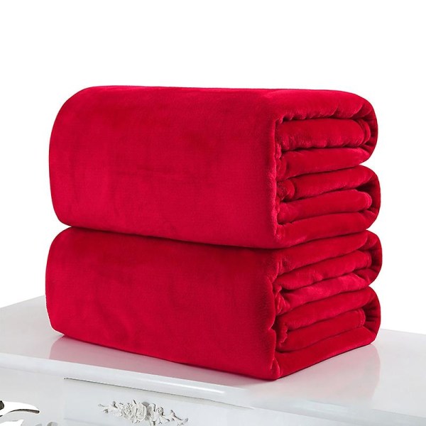Filt Mjuk Varm Flanell Filtar Sängkläder Tillförsel för vintern Rose Red
