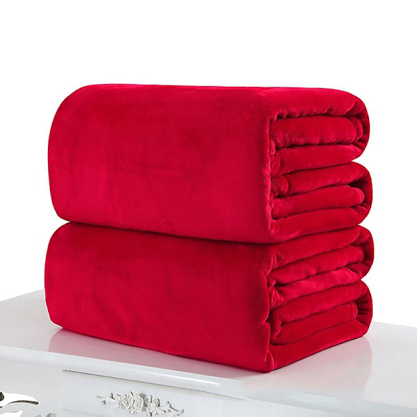 Peitto Pehmeä Lämmin Flanelli Peitot Vuodevaatteet talveksi Red