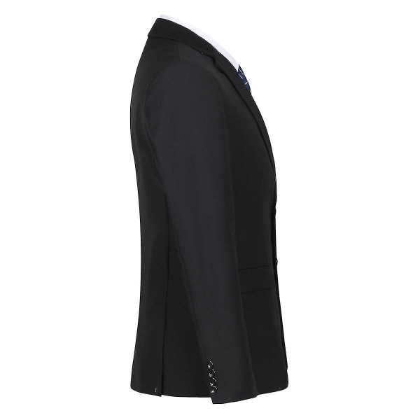 Herredragt til bryllupsfest Middag 3-delt Business Suit Blazer Vest Bukser 9 farver Black M