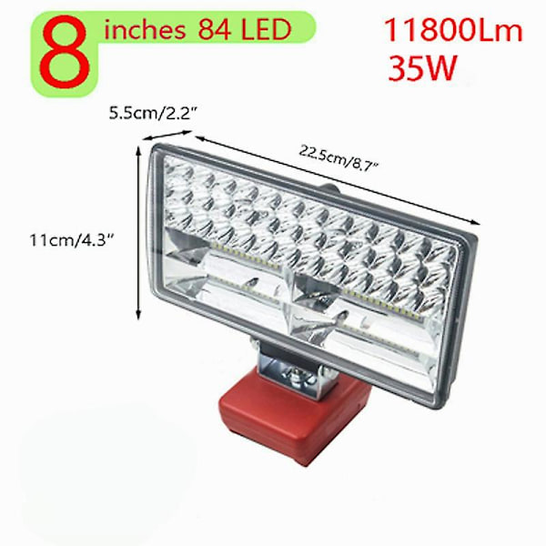 3/4/5/8 tuuman sähköinen led Milwaukee M&18 18v Li-ion akku kannettava lamppu sisäkäyttöön ulkokäyttöön kohdevalo työvalo 8 inches
