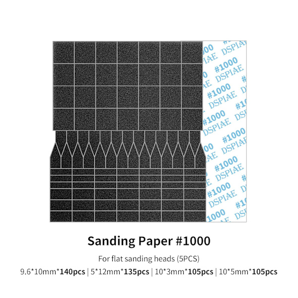 DSPIAE ES-A elektrisk frem- og tilbagegående slibepen DIY Model Legetøjspolering 14Pcs-MSP-ESS Sandpaper Kit