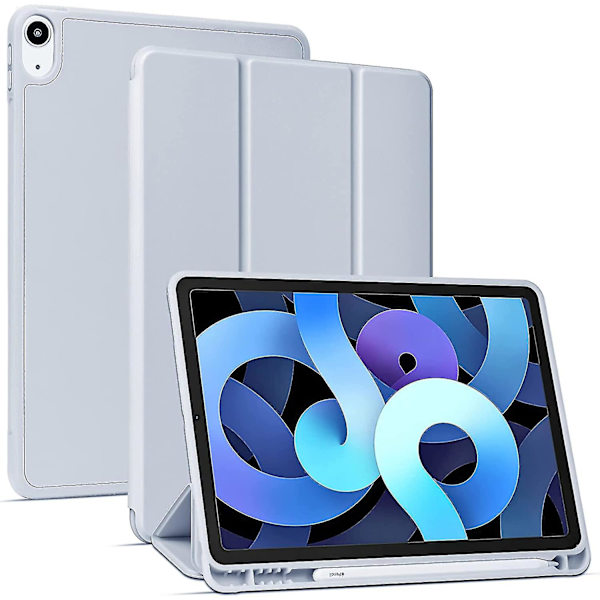 Ipad Air 4 Case 10,9 tum med pennhållare, automatisk väckning/sömn Ice