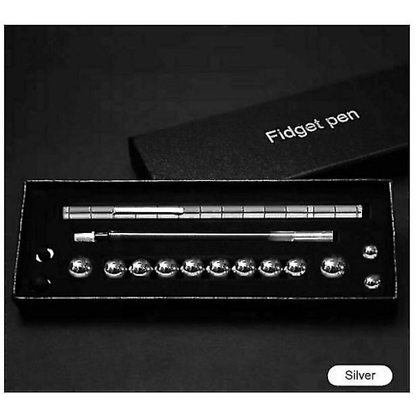 Magnetisk stång penna metall magnet leksak Anti-stress silver 1 set