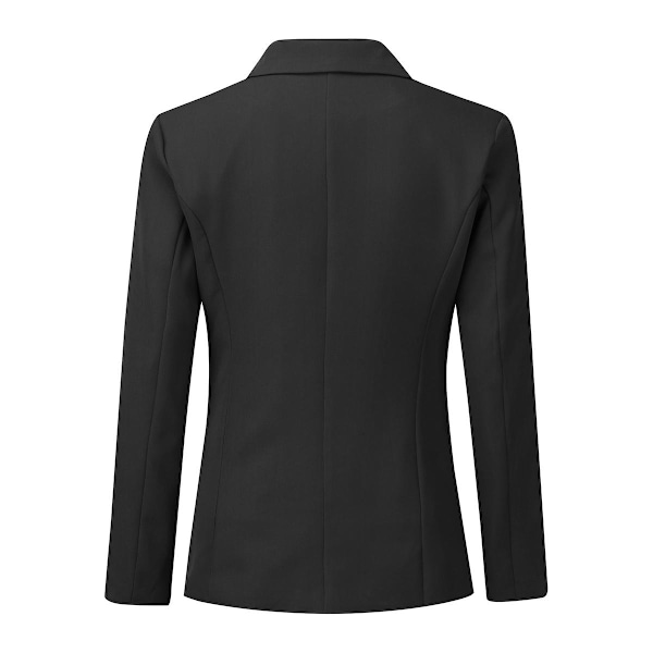 Yynuda 2-delt Slim Fit ensfarvet forretningsdragt til kvinder (blazer+bukser) Black L