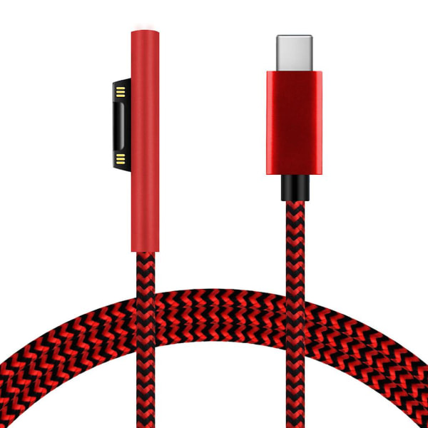 1,8 m USB Type-c power 15v 3a Pd pikalatauskaapeli Microsoft-Surface Pro 3 4 5 6 7 Red