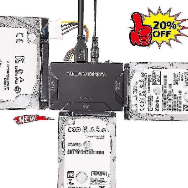 2024,Zilkee Ultra Recovery Converter Usb3.0 till Sata/ide hårddisk Kabel Disk Adapter Eu Plug
