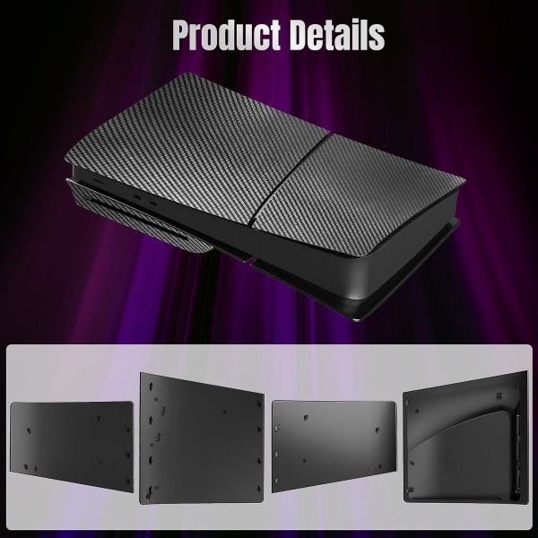 Ps5 Slim Cover Ps5 Slim -levyt, hiilikuituinen Ps5 Slim etulevy, erilliset pölytiiviit sivupaneelit Kuori, yhteensopiva Playstation 5 Slimin kanssa For PS5 Slim Disc