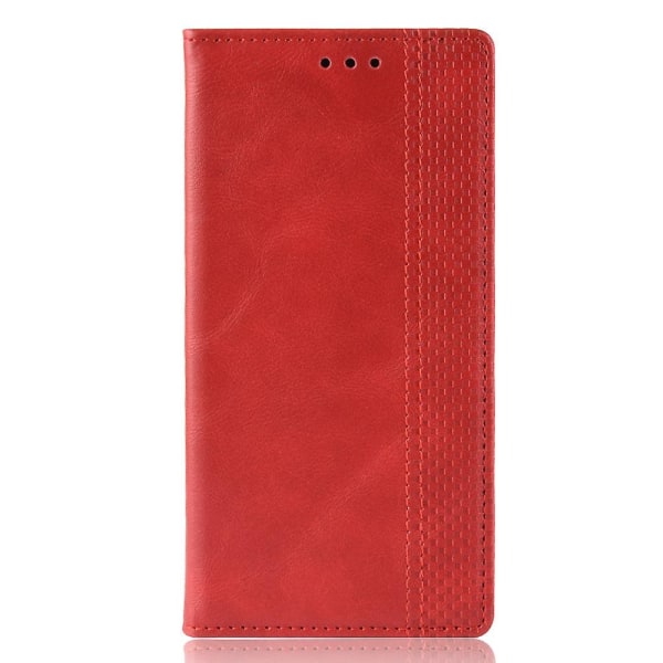 Vintage -tyylinen nahkalompakko-puhelimen case LG G8s Thinq:lle Red
