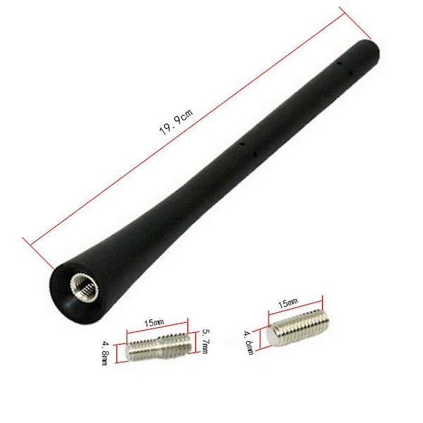 Kort bil FM Dab-antenne Bilradioantenne 20 cm Mini Kort bilantenne med kraftfuld FM/AM/Dab-modtagefunktion