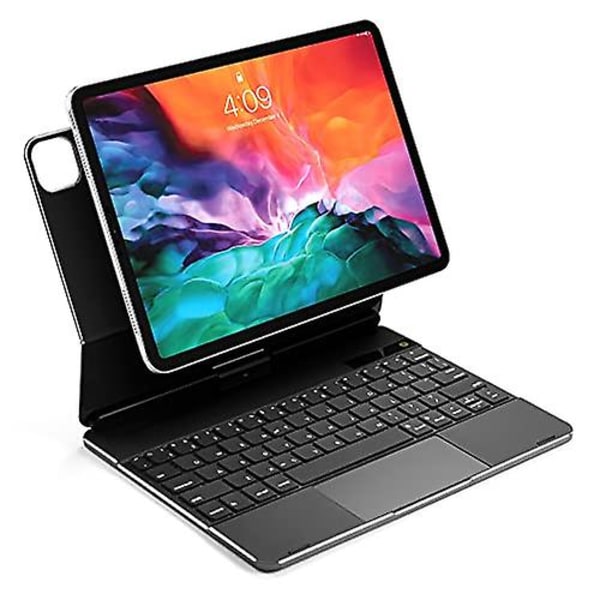 360 roterende magnetisk tastatur til Ipad Pro 12,9 tommer 2021 2020 Tastaturetui Baggrundsbelyste taster Indbygget Trackpad Pro 12,9 5. 4. generation Timoom Pad Ke