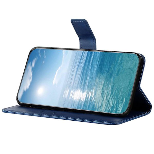 Til Samsung Galaxy A15 5G etui ensfarvet pung læder telefoncover Blue Style C Samsung Galaxy A15 5G