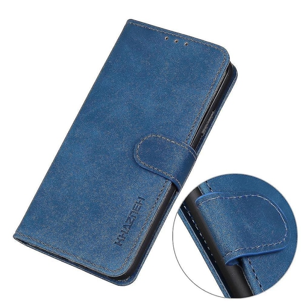 Erinomainen Nokia G42 Iskunkestävä phone case Retro Texture Lompakkojalusta Nahkainen puhelimen kansi-sininen Paras Blue
