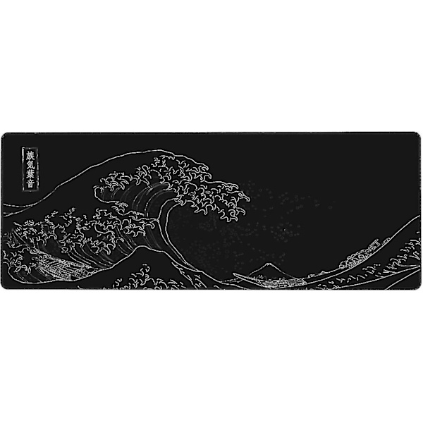 Extended Large Anime Black Mouse Pad The Great Wave Off Kanagawa Målning Big Gaming Mouse Mat Xxl Halkfri vattentålig gummibas Dator Keybo