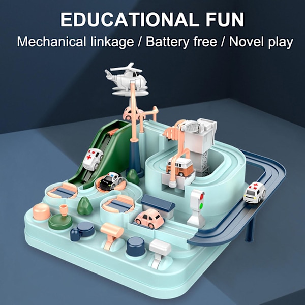 Kids Gift Baby Car Adventure Game Manual Rail Tog Track Legetøj til børn Uddannelseslegetøj Multi-color