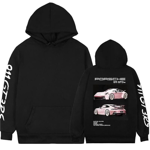 Porsche 911 Hoodie, Car Sweatshirt Hoodie, Bilentusiaster, Unisex Oversize Streetwear Black S