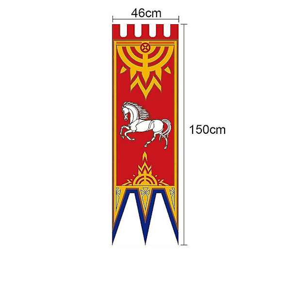 46x150cm Keskiaikainen kuningaskunta Rohan Gondor Horse Tree Banner Lippu Seinäriippu Koti Asuntola Olohuone Viiri Lippu Burgees Sisustus (DP) A