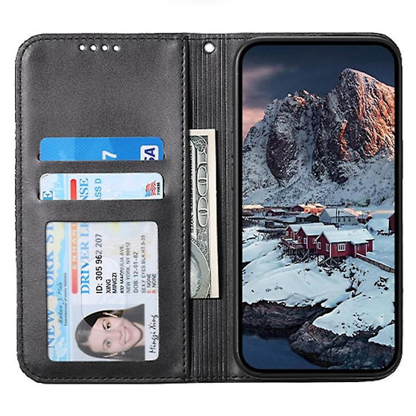 För Oppo A79 5g / A2 5g Case Calf Texture Pu Läder+tpu Stativ Cover Black