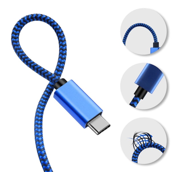 1,8 m USB Typ-c power adapter 15v 3a Pd snabbladdningskabel för Microsoft- Surface Pro 3 4 5 6 7 Blue