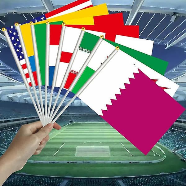 Fodbold World Cup Stick Flag, Små Mini 32 Lande Flag