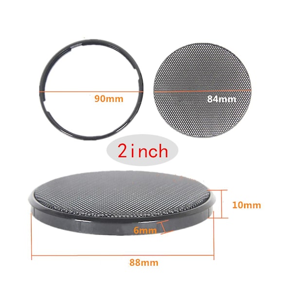 1/2/3/4/5/6 tuuman musta auton kaiutinritiläverkko mesh sarvi cover ympyräkotelo verkko tee itse - koristetarvikkeet 2inch