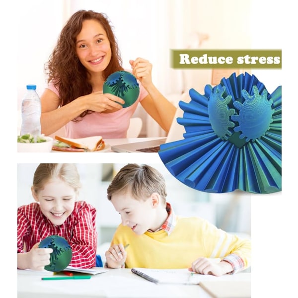 3D tryckta kuggbollar, kub Fidget leksaker, kub Fidget leksaker, kub Fidget leksaker för klassrumspriser, ångest avslappning och stress. (Grön)