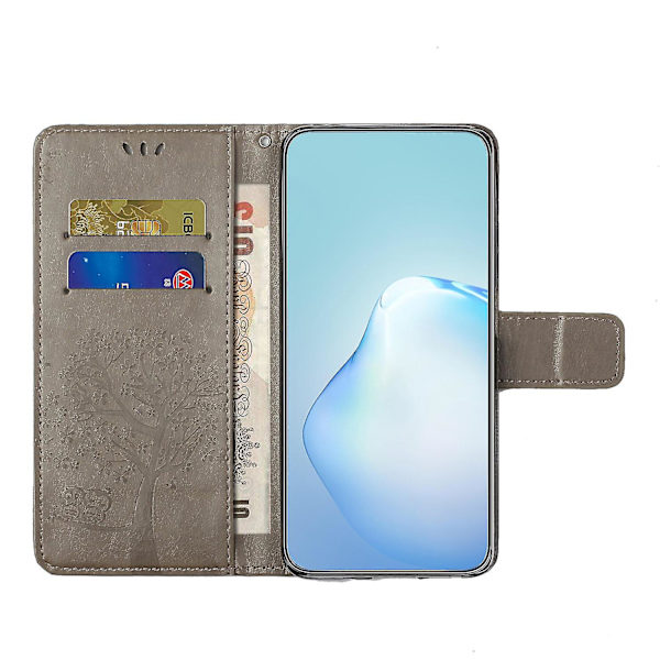 For Honor X6a 4g Owl Tree Imprinted Pu Læder Stand Wallet Case Fuld beskyttelse Telefon Cover Grey