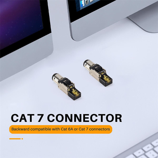 6-pack verktygsfri skärmad RJ45 Cat 8, Cat8 fältavslutningskontakt, Cat8-kontakt, Cat8-kontakt as shown