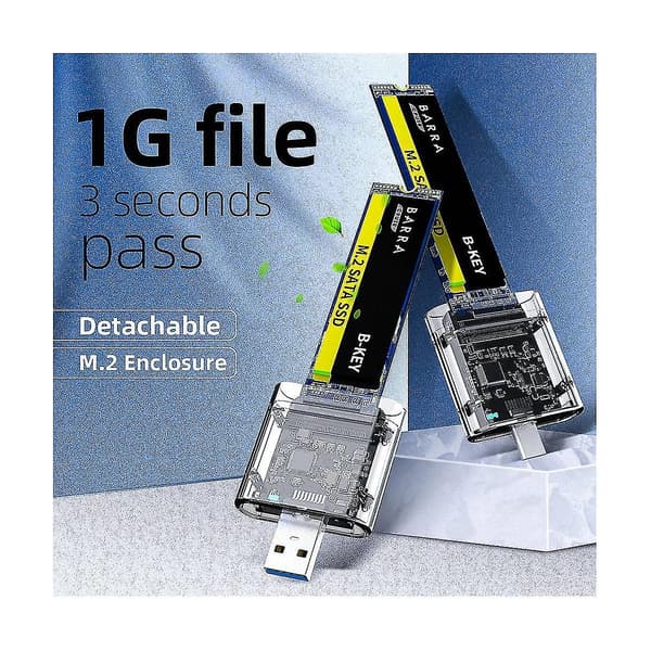 M2 Ssd-etui M.2 til Usb 3.0 5gbps højhastigheds-ssd-kabinet til Sata M.2 Ngff Ssd 2242 2260 2280 mm Ca