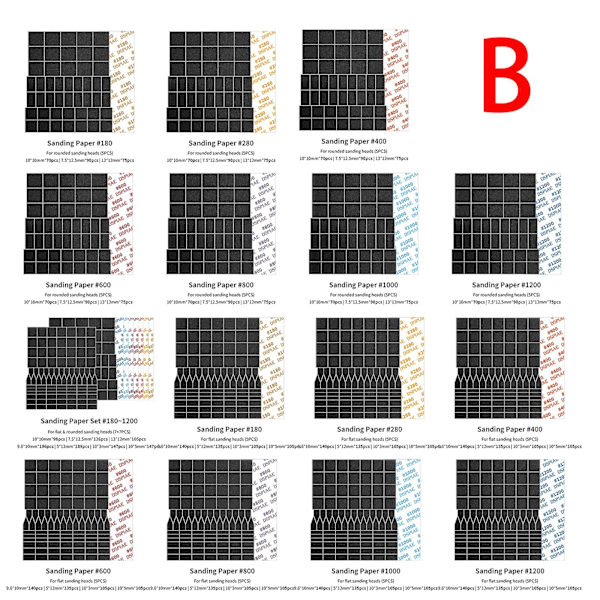DSPIAE ES-A Sähköinen edestakaisin pyörivä hiomakynä Tee itse -mallin lelukiillotus 14Pcs-MSP-ESS Sandpaper Kit