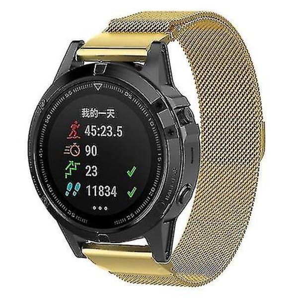 För Garmin Fenix ​​6s Milanese watch Gold