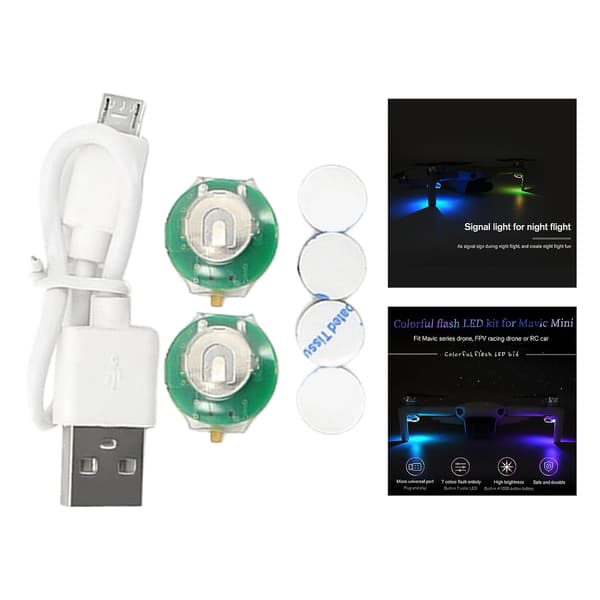 Drone Night Flying Led Advarselslys Blinkende Lys Til Dji Mavic Mini 2 2stk White
