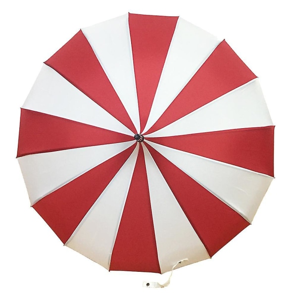 Elegantti pitkäkahvainen tuulenpitävä sateenvarjo Auringon sateen käyttö 16 kylkeä Mustavalkoinen Design Pagoda Tyyppi C