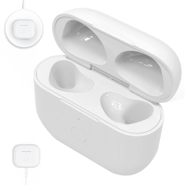 Høretelefonopladertaske til 3 opladningsetui 450Mah trådløst opladningsetui Bluetooth Sync Quick-Pairin White