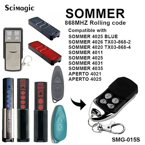 Xyc Vaihtokaukosäädin Sommer Aperto 4025v000 / 4020/4026 /4011/4025/4031/4035//aperto4021/apert4025 Autotallin portti Fob