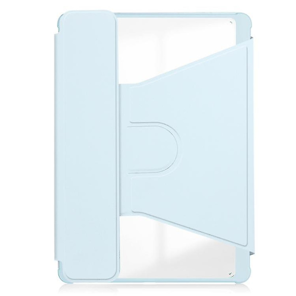 Til Samsung Galaxy Tab A9+ 360 Rotation Transparent Smart læderetui med tastatur Sky Blue