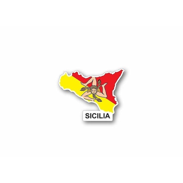 Autocollant tarra carte drapeau region italia provinssi sisilia sisilia