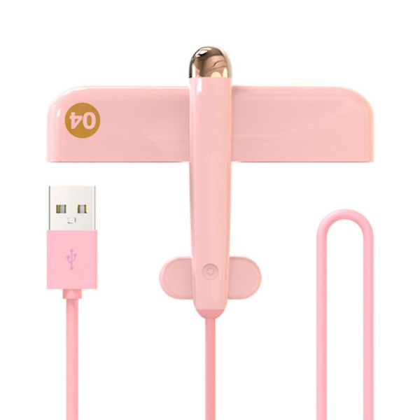 USB 2.0 Hub 4 Port Multiple Expander 2.0 med laddningsport, plugg och för spel Pink
