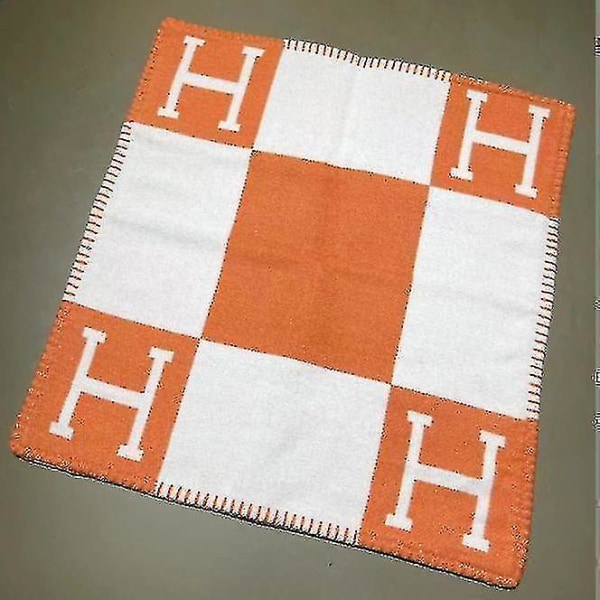 Newwool Cashmere Pläd filtar Kudde Soffa Sängkläder Sjal Julpresent Orange 45X45cm Only pillowcase