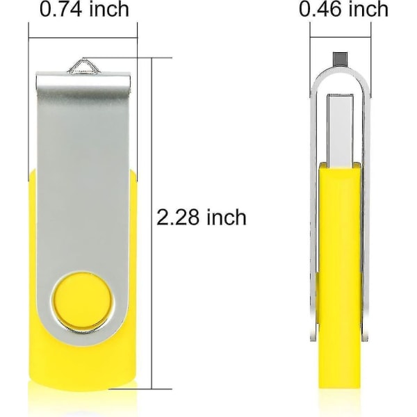10-pack USB minnen USB 2.0 tumenhet Bulk-pack Snurrbar Memory Stick Vik lagring Jump Drive Zip Drive 10 Pack Yellow 4GB