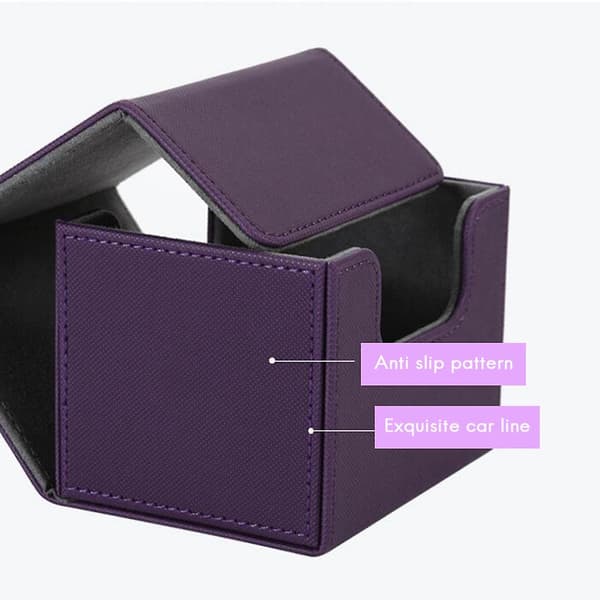 Card Box Side-loading Card Box Deck Case til Yugioh Card Binder Holder 100+, lilla purple