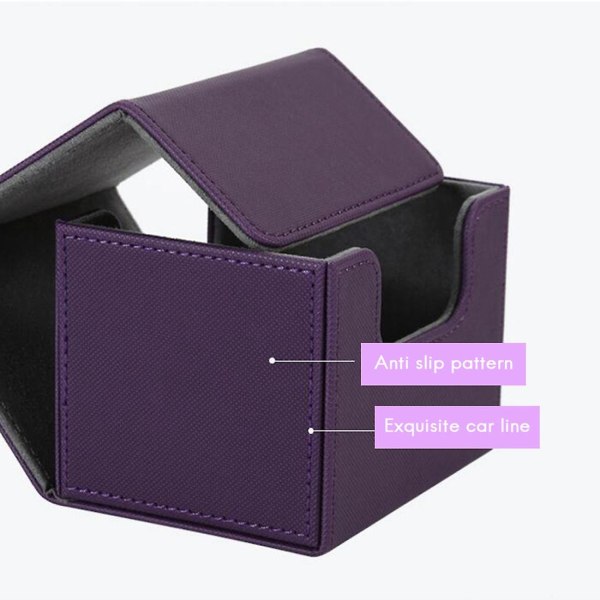 Korttilaatikon sivulta täytettävä case Yugioh-korttikotelon pidikkeelle 100+, violetti purple