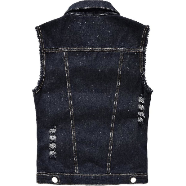 2023 Uudet Miesten Muoti Hihaton Takki Liivi Liivi Farkut Weskit Cowboy Vest Tw Black 5XL