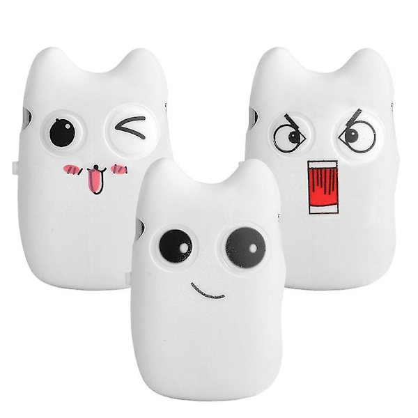 Söt tecknad mini mp3 stereo musikspelare Högtalarstöd Tf-kort USB mp3-spelare white face