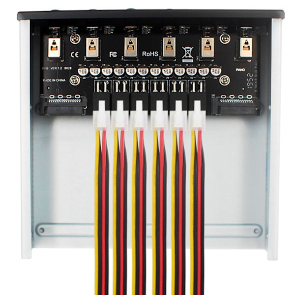6-vejs harddiskvælger-controller Harddisk Power Switch-modul til stationær computersupport 2.5 as shown