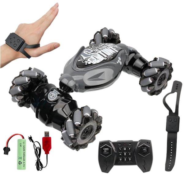 Rc Cars Gesture Rc Car Large 1:14 Skala, 4Wd 2.4G Håndstyret fjernbetjeningsbil, All Terrains Trucks til drenge Gesture Rc Stunt Car for Alder 4-12 W Gray Free Size