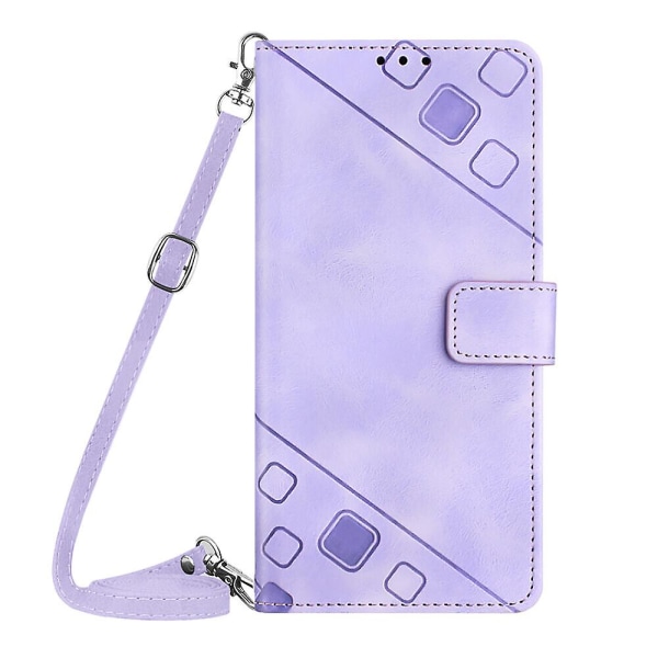 Case till Iphone 13 Mini med långhalsband Läder Flip Cover Kompatibel med Iphone 13 Case Purple