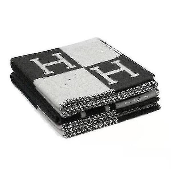 Newwool Cashmere Pläd filtar Kudde Soffa Sängkläder Sjal Julpresent Black