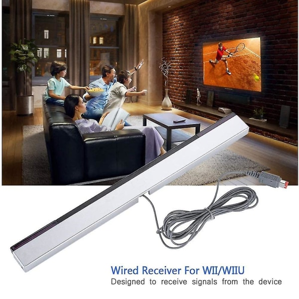 Til Wii / Wii U konsol Kabelført sensorstang, Infd Ir Signal Ray Sensor Bar, erstatning Infd Ir Ray Mot Sensor Bar